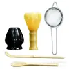 Conjunto de Batedor de Chá Matcha de Plástico, Ferramentas para Fazer Chá da Dinastia Song, Suporte para Batedor de Chá, Mexedor, Pincel Matcha de Bambu Japonês, Conjunto em Caixa de Presente