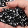 4 6 7 10 mm cuentas sueltas acrílicas cuentas con letras en inglés cuentas planas hechas a mano diy accesorios de joyería con cuentas pulsera
