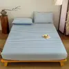 2026 Nuevo Algodón Puro Hilo Teñido Algodón Lavado Artículo Individual Sábana Ajustable Sábana Ajustable Individual Funda de Almohada Juego de Tres Piezas