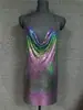 Fabricante 2025 Suministro Transfronterizo Amazon Sexy Metal Lentejuelas Escote Profundo Tirantes Vestido Sexy Lbz1352