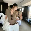Blusa de Tricô Branca com Gola Polo de Manga Curta para Mulheres, Verão Fina de Seda de Gelo Manga Curta Slim Fit Decote V Ombro Normal Camiseta