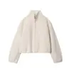 Chaqueta de Cuero con Bordados para Mujer, Estilo Europeo y Americano, Otoño 2025, Cuello Alto 1632