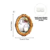 Halloween Retro Moldura Oval Dourada Desenho Animado Fantasma Cabeça de Abóbora Madeira Atmosfera Festiva Placa de Decoração de Parede