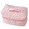 Bolsa Cosmética Suave de Flores Portátil para Viaje Color Macarrón Bolsa de Almacenamiento Gran Capacidad Bolsa para Lavar a Mano