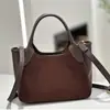 Nova Bolsa Feminina Transfronteiriça, Bolsa Asa de Couro Fosco de Couro Bovino, Bolsa Cesta Retro Fashion de Couro Genuíno, Bolsa Transversal Feminina