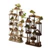 Novo Rack de Flores Rack de Armazenamento Multicamadas Estilo Chinês Suporte Interno de Chão Rack de Exibição para Sala de Estar Rack de Flores Suspenso para Orquídeas
