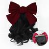 Peluca para niños cola de caballo corta volumen rizado cola de caballo lazo nudo cola de caballo lindo accesorios para el cabello de princesa accesorios para la actuación cabello