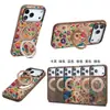 Capa de Celular Denior Vintage Floral de Cortiça com Suporte de Anel para Apple 18ProMax/iPhone17PM