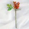 Decoração de flores artificiais de frutas da sorte, azevinho, flor seca, sala de estar, ano novo, casamento, decoração de flores falsas, folha dourada, frutas vermelhas