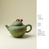 Ruyingguishong Tetera Verde Tradicional China de Alta Calidad con Salpicaduras Doradas Fabricante de Té Hecho a Mano Pequeña Capacidad Tetera Individual con Asa