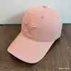 Boné de Baseball Bordado Edelweiss Versão Coreana no Mesmo Estilo de Zhang Yuanying para Mulheres, Primavera e Verão, Circunferência da Cabeça Grande, Faz o Rosto Parecer Menor, Boné de Topo Macio com Aba Curva para Homens
