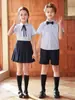 Uniformes de Clase de Verano para Estudiantes de Primaria, Trajes de Camisa Estilo Británico, Uniformes de Jardín de Infancia, Uniformes Escolares, Fotos de Graduación, Disfraces para Actuaciones de Coro