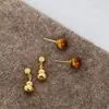 Poesía Flotante Nuevo Estilo Chino Ojo de Tigre Perla Calabaza Vintage Pendientes Pendientes de Año Nuevo de Gama Alta Tendencia Nacional Pequeño
