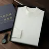Suéter de cachemira de primera línea para hombre, otoño e invierno, cuello medio alto, top cálido, casual de negocios, prenda interior, suéter para hombre, venta al por mayor