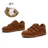 Zapatillas blancas de cuero genuino populares en TikTok para mujer, nuevo modelo otoño 2026, zapatillas de velcro, deportivas retro que aumentan la altura para mujer, de moda