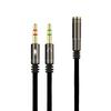 Micrófono de 3.5 mm Dos Puntos Uno Metal Tpe Fideos Planos Un Hembra Micrófono de 2 cm Adaptador Dos en Uno para Computadora