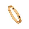 Pulsera de acero de titanio de cuatro hojas con fritillary negra y verde para mujer, nueva, de comercio exterior transfronterizo, pulsera de joyería de 18 quilates resistente a la decoloración y a la moda para todo tipo de ocasiones