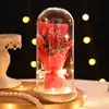 Flores Artificiales con Tapa de Cristal para el Día de San Valentín Transfronterizas, Adornos de Flores Preservadas, Regalos de Graduación y Cumpleaños, Manualidades de Flores de Jabón de Rosa