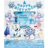 Traje de globos de cumpleaños transfronterizo para niños, decoración de tela para pared de fondo de fiesta de un año, suministros, accesorios para fotos, niños y niñas