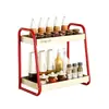 Estante de Especias Altamente Atractivo para Encimera de Cocina del Hogar, Estante de Almacenamiento Multifuncional de Doble Capa para Frascos de Especias, Aceite, Sal, Salsa y Vinagre