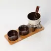 Fogareiro Cerâmico para Derreter Fondue de Chocolate Sorvete Frutas Conjunto Fondue para Uso Doméstico com Tigelas Pequenas e Bandeja de Bambu Fogareiro Cerâmico