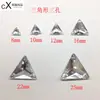Vendas Diretas da Fábrica Acrílico Taiwan Triângulo Três Furos Fundo Plano Strass Costurado à Mão DIY Acessórios de Joalheria