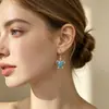 Brincos de Vida Marinha Novos Transfronteiriços Prata Esterlina S925 Brincos de Tartaruga Moda Europeia e Americana Brincos de Tartaruga com Gotejamento de Óleo para Mulheres
