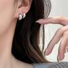 Pendientes colgantes delanteros y traseros con sentido del diseño de nicho de metal, clip para oreja no perforada, estilo europeo y americano, estilo frío, alta sensación, estilo coreano, moda ins