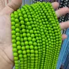 Perlas de Imitación Alta Swarovski Color Verde Manzana Fresco Cuentas Sueltas Bolas Redondas Agujero Recto Perlas de Concha Accesorios para Joyería DIY Venta Directa de Fábrica