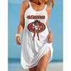 2022 Explosões AliExpress Europeu e Americano Transfronteiriço Urbano Feminino Casual Sexy Impressão Digital 3D NFL Vestido de Alça