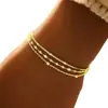 Acessórios de mão mais vendidos transfronteiriços, pulseiras empilháveis multicamadas de metal de nicho de alta qualidade para mulheres, acessórios de design simples e de luxo leve