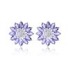 Cross-border elegante senhora Daisy Zircon brincos de pino cheio de diamante incrustado brilhante flor brincos moda cristal jóias atacado