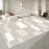 Alfombra de Piso Estilo Sofá de Crema de Gama Alta, No Lavable, Limpiable con Trapo, Antideslizante, Alfombra para Mesita de Noche de Dormitorio, Manta para Mesa de Café de Lujo Ligero, Alfombra para Sala de Estar