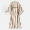 Vestido de Madrinha roupão matinal longo roupão matinal emocional feminino noiva madrinha seda festa pijama roupa presente de mão alça