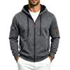 Sudadera con capucha y cremallera para hombre, peso pesado, suelta, con felpa interior, estilo europeo y americano, transfronteriza, para hombre, múltiples bolsillos, chaqueta casual para hombre, venta al por mayor