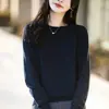 Colección Nueva Primavera 2026: Suéter de punto para mujer con cuello redondo y manga larga, Suéter fino sin costuras, Top versátil como capa base