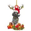 Perro Navideño Transfronterizo Colgante Navideño Acrílico Adornos Navideños Decoración del Hogar Juego de Colgantes para Árbol de Navidad