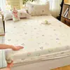 Estilo Fresco e Simples 100% Algodão Lençol de Cama de Solteiro Estampado Protetor de Colchão Desenho Animado Conjunto de Três Peças para Cama de Solteiro/Casal