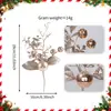 Decorações de árvore de Natal transfronteiriças da Amazon, galhos com bagas brilhantes e decorações em pó natalinas feitas à mão