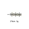 Grampo de Cabelo de Strass Floco de Neve Novo Transfronteiriço Presilha para Franja Lateral Presilha Jacaré Acessório de Cabelo para Meninas com Strass Brilhantes
