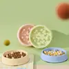 Cuenco transfronterizo nuevo para mascotas inspirado en la dopamina con roca volcánica para alimentación lenta, diseñado para prevenir la asfixia y promover la alimentación lenta, fácil de limpiar, adecuado para gatos y perros