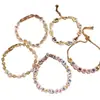 Pulsera de circonita de color de diseño de nicho de lujo ligero, gota de agua en forma de corazón, simple, de alta gama, versátil, adorno para la mano, mujer