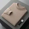 Jersey de Punto Fino para Hombre, Cuello Alto Medio, 100% Lana, Nuevo para Otoño e Invierno, Ropa de Punto Casual de Negocios, Ropa de Punto Básica