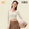 Top de yoga fitness deportivo 361 deg con almohadillas en el pecho, de manga larga, mejora la apariencia, ropa de fitness de manga larga