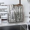 Tubo para Brochas Ondulado de Agua Glaciar Nórdico Soporte para Bolígrafos Transparente Caja de Almacenamiento Acrílico Tocador Estante Almacenamiento Brochas de Maquillaje