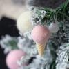 Colgante de helado de bola de fieltro de lana coreana viento INS decoraciones navideñas blanco gris rosa Macarons