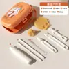 Escova de limpeza para mamadeira de bebê silicone dobrável portátil de viagem seis peças resistente a alta temperatura cabo antiderrapante para sair