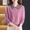 Nueva Moda Fashionable Camiseta Básica Primavera y Otoño 2026, Top de Primavera con Elegante Cuello Revuelto Nuevo Estilo Chino, Top Versátil que Reduce la Edad para Personas de Mediana Edad