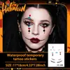 Tatuajes Temporales Cruzados de Halloween Transfronterizos Estilo Oscuro Manchados de Sangre Impermeables Accesorios de Maquillaje de Fiesta de Terror Atmósfera Realista