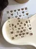 Pegatinas para Uñas Serie Cuadros Estampado de Leopardo con Adhesivo Posterior, Estilo Francés Retro, Decoraciones de Uñas Corazón Estilo Chica Popular Europea y Americana Venta al por Mayor
